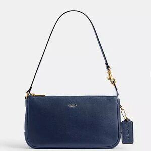 Coach Plaza bag, navy and brass color